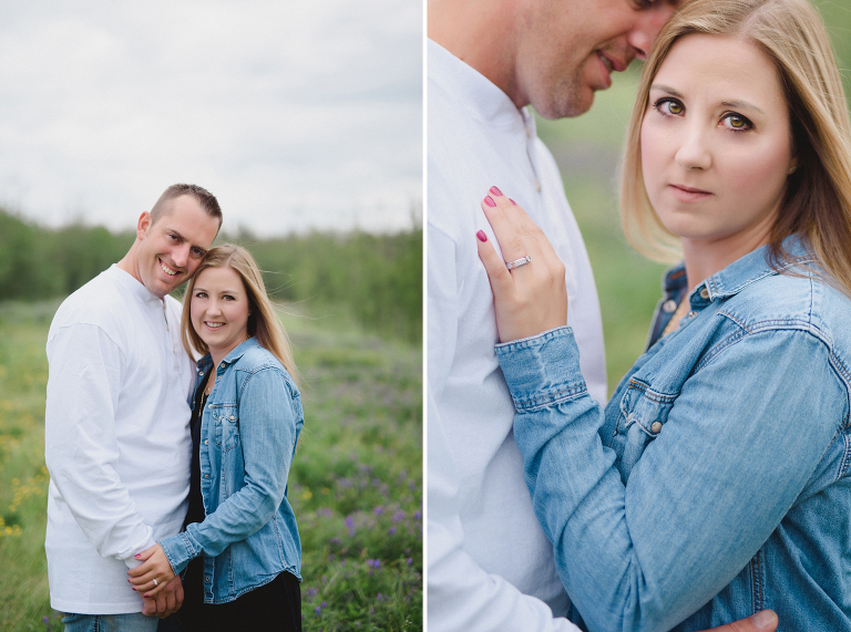 Happy edmonton engaged couple portrait